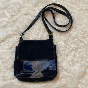 Q&A Y2K Crossbody Shoulder Bag in Velvet Denim